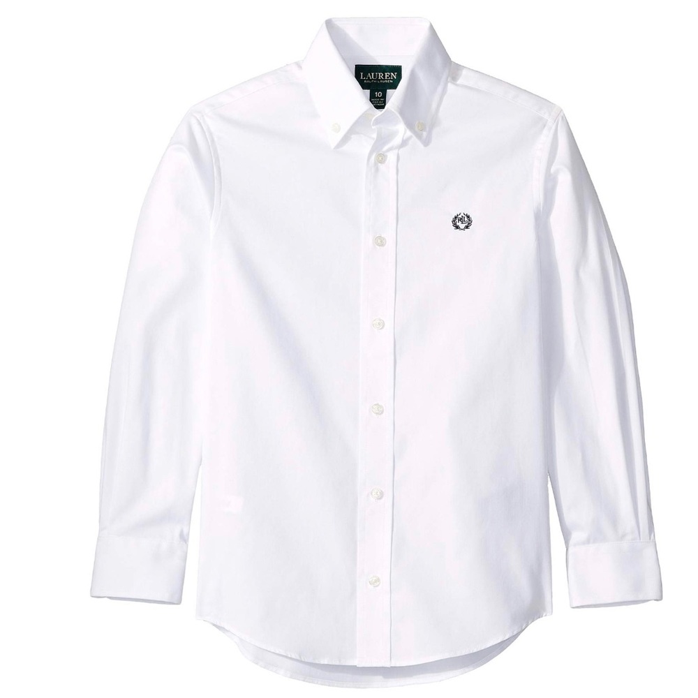 EUC Ralph Lauren White Oxford Button Down Shirt Size 14